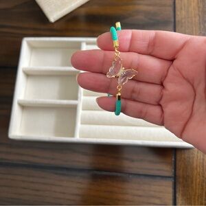 Handmade Braided cord bracelet with butterfly